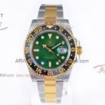 EW Factory Rolex GMT Master ii 40MM Swiss 2836 Watch - Two-Tone Gold Band Green Dial 